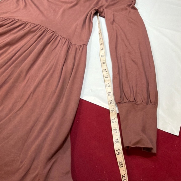 Peruvian Connection BROWN Nicole TURTLE NECK DRESS long Sleeves Flowy Women’s S - Picture 7 of 16